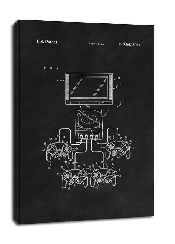 Image of Patent, Konsola Gamecube Czarny - obraz na płótnie Wymiar do wyboru: 20x30 cm