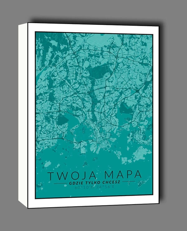 Image of Mapa Twojego miasta blue - obraz na płótnie Wymiar do wyboru: 40x60 cm