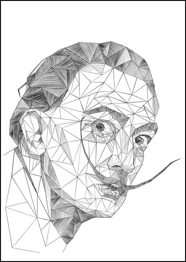 Image of Geometryczny Salvador Dali - plakat Wymiar do wyboru: 20x30 cm