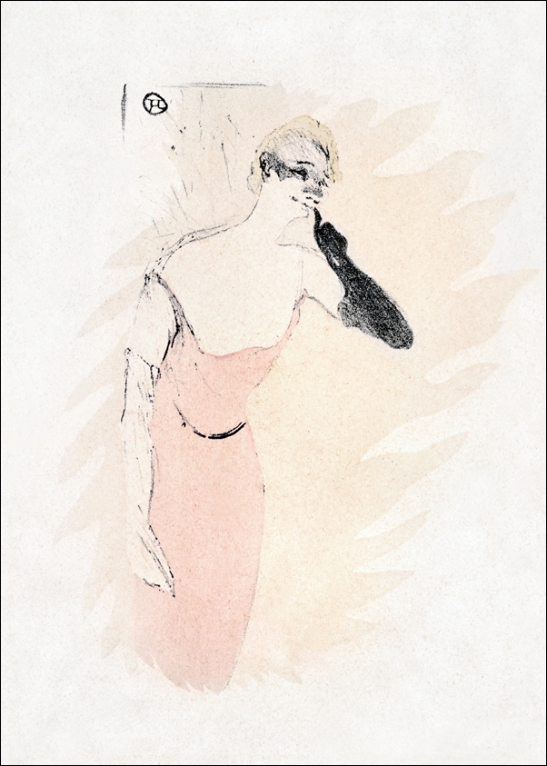 Image of Yvette Guilbert in "Columbine a Pierrot", Henri De Toulouse-Lautrec - plakat Wymiar do wyboru: 30x40 cm