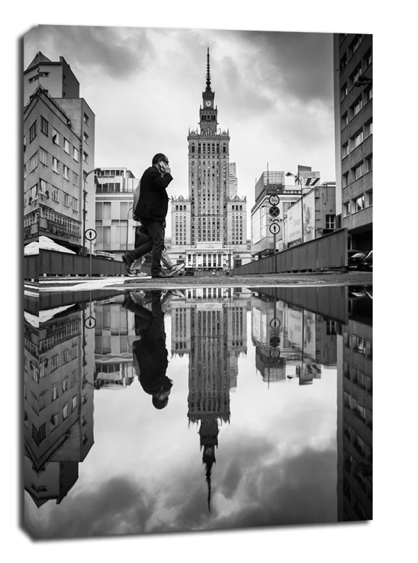 Image of Warszawa Pałac Kultury i Nauki Zamyślony - obraz na płótnie Wymiar do wyboru: 60x80 cm