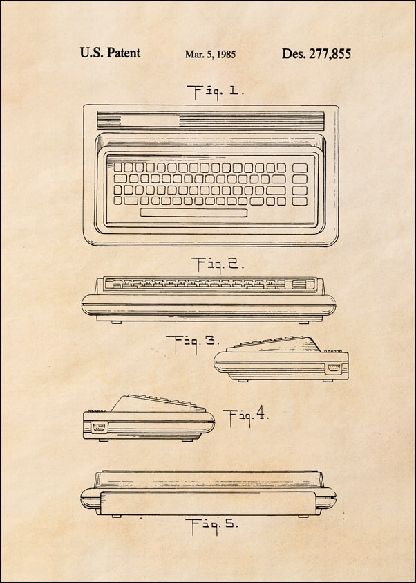 Image of Patent, Komputer Osobisty 1985 sepia - plakat Wymiar do wyboru: 30x40 cm