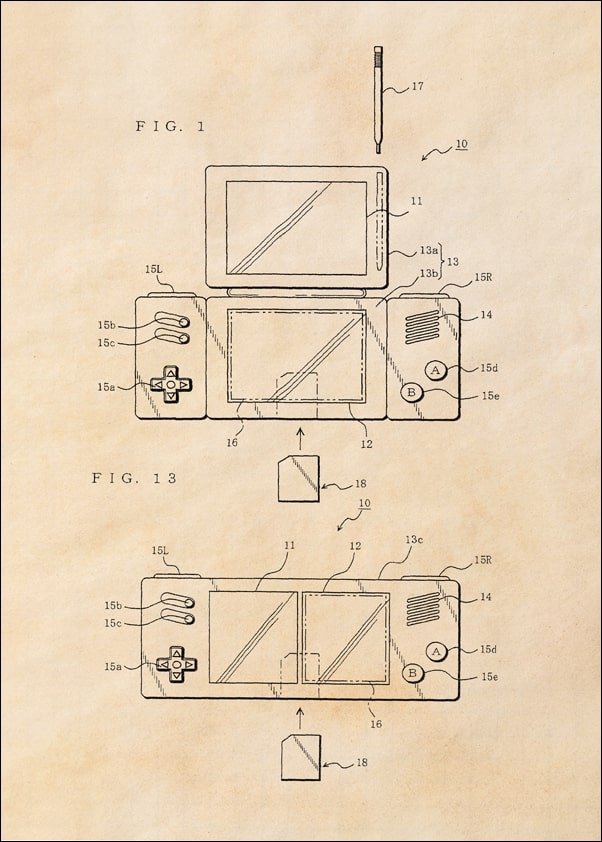 Image of Patent, Konsola Nintendo 2013 sepia - plakat Wymiar do wyboru: 40x50 cm