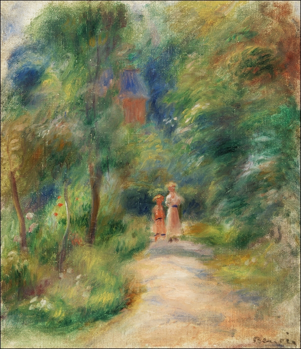 Image of Two Figures on a Path, Auguste Renoir - plakat Wymiar do wyboru: 30x20 cm