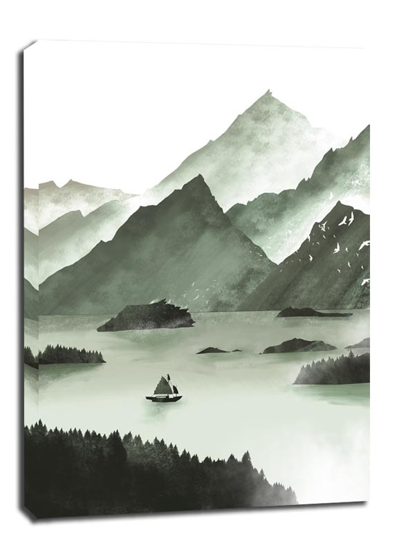 Image of Wzgórza, żaglówka - obraz na płótnie Wymiar do wyboru: 50x70 cm
