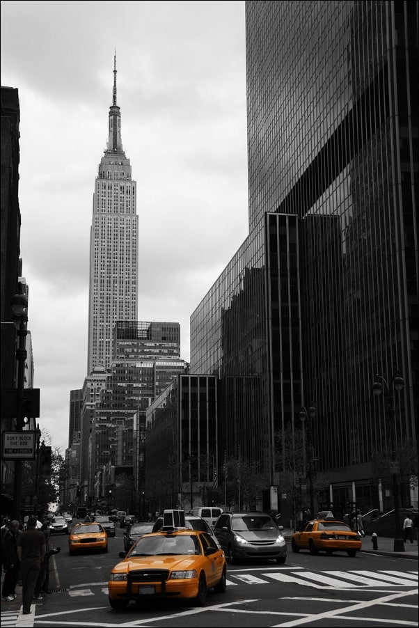 Image of Yellow taxis on 35th street, New York - plakat Wymiar do wyboru: 21x29,7 cm