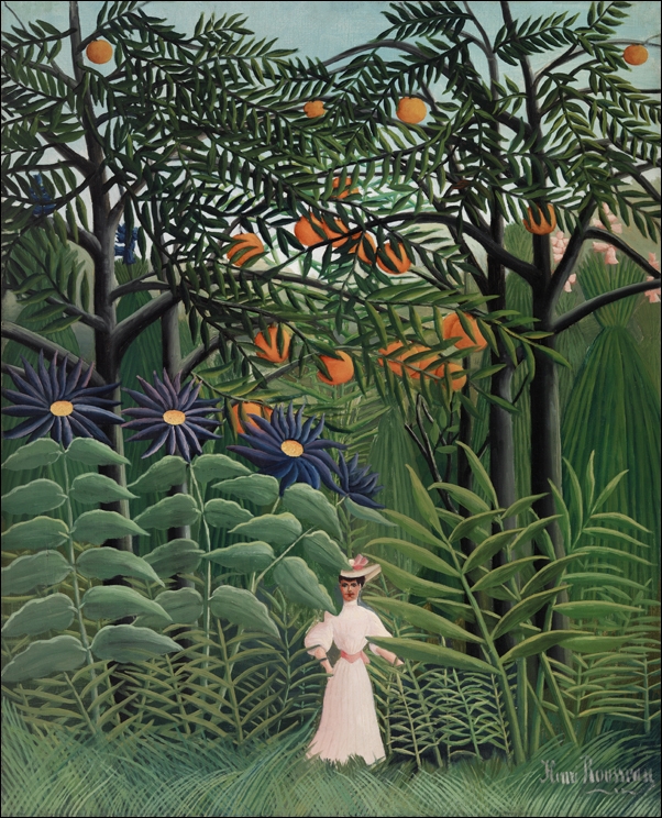 Image of Woman Walking in an Exotic Forest, Henri Rousseau - plakat Wymiar do wyboru: 21x29,7 cm