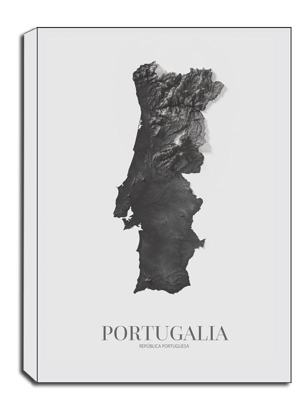 Image of Portugalia, mapa grafitowa - obraz na płótnie Wymiar do wyboru: 20x30 cm