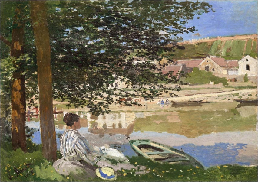 Image of On the Bank of the Seine, Bennecourt, Claude Monet - plakat Wymiar do wyboru: 30x20 cm