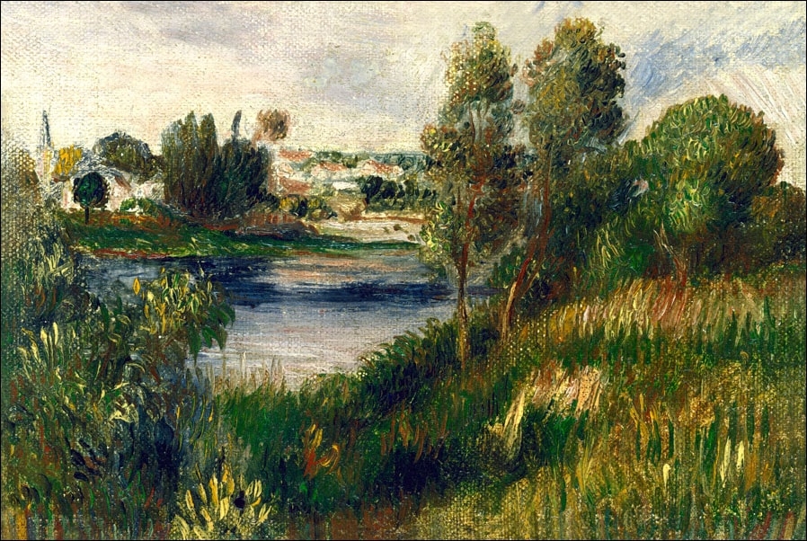 Image of Landscape at Vétheuil, Auguste Renoir - plakat Wymiar do wyboru: 30x20 cm