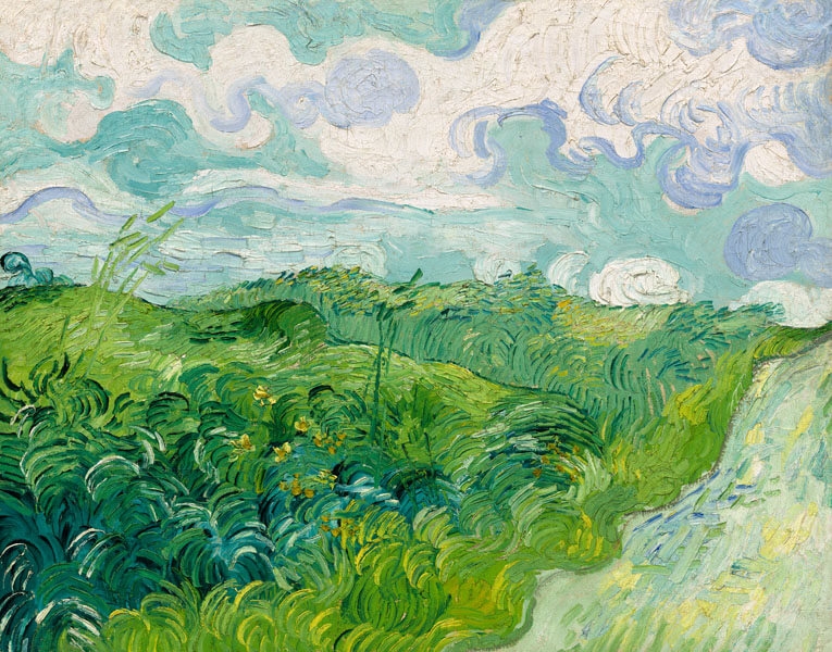 Image of Green Wheat Fields, Auvers, Vincent van Gogh - plakat Wymiar do wyboru: 50x40 cm