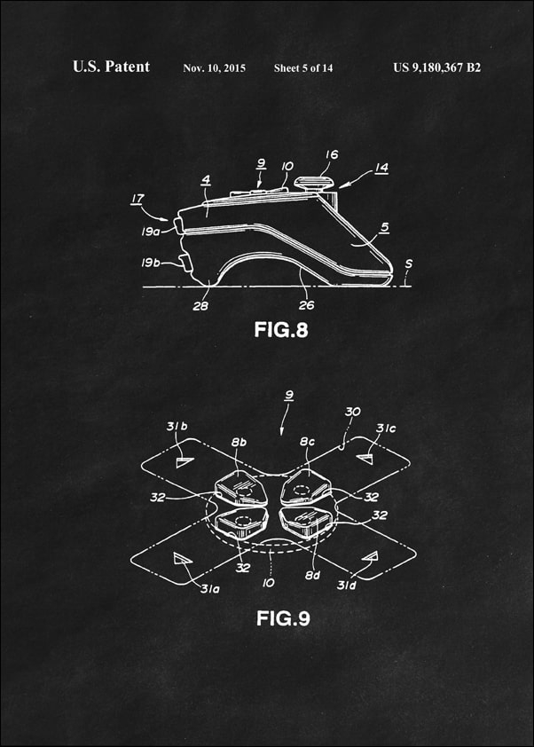 Image of Patent, Sony Kontroler 2015 Czarny - plakat Wymiar do wyboru: 21x29,7 cm