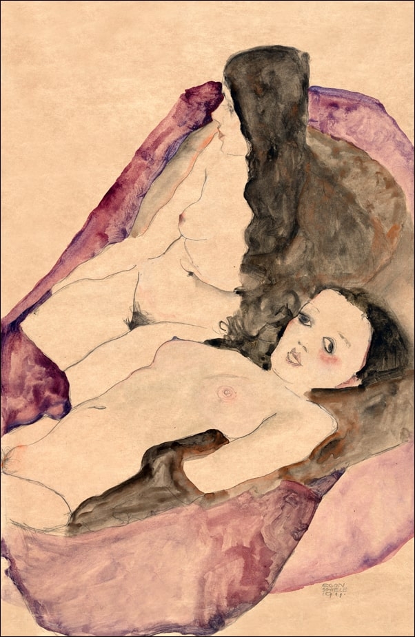 Image of Two Reclining Nudes, Egon Schiele - plakat Wymiar do wyboru: 40x50 cm