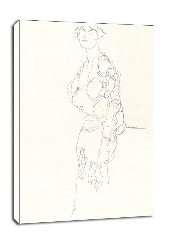 Image of Standing Woman, Gustav Klimt - obraz na płótnie Wymiar do wyboru: 40x50 cm