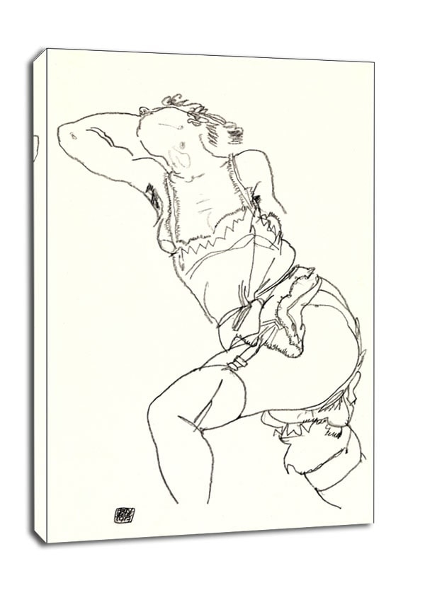 Image of Reclining Model in Chemise and Stockings, Egon Schiele - obraz na płótnie Wymiar do wyboru: 20x30 cm