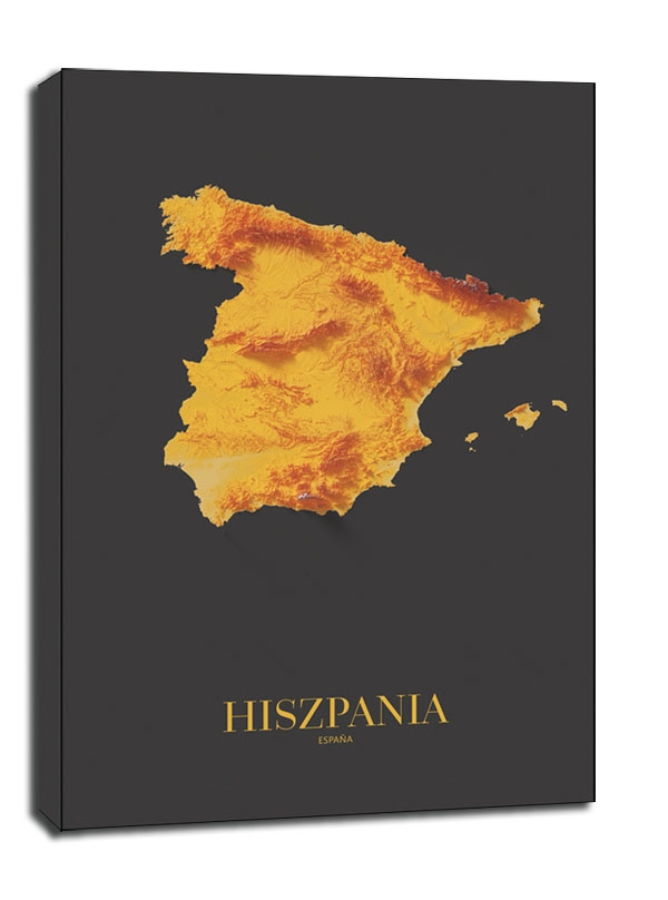Image of Hiszpania mapa złota - obraz na płótnie Wymiar do wyboru: 60x80 cm