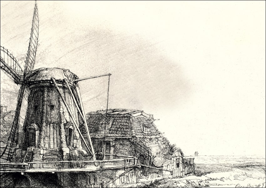 Image of The Windmill, Rembrandt - plakat Wymiar do wyboru: 29,7x21 cm