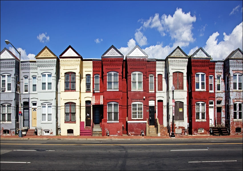 Image of Row houses, Florida Ave. and Porter St., NE, Washington, D.C., Carol Highsmith - plakat Wymiar do wyboru: 60x40 cm