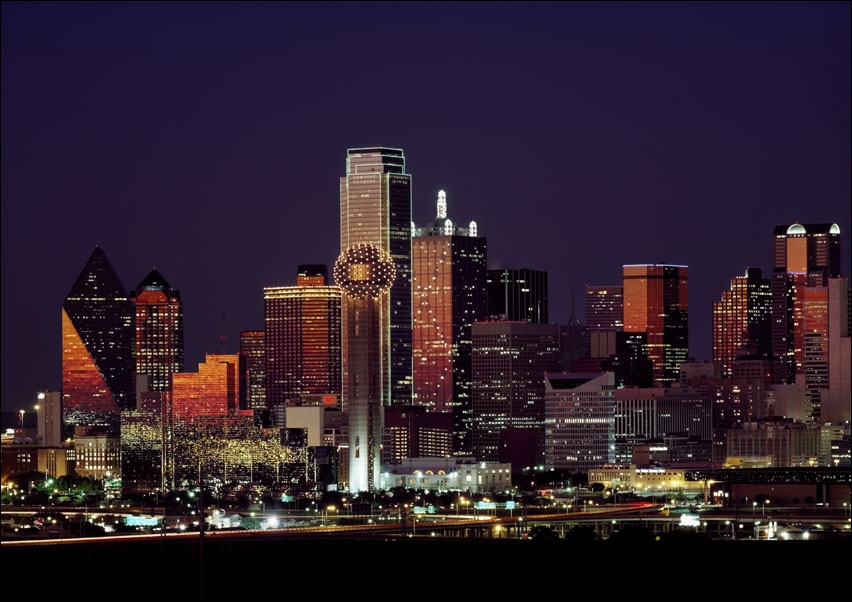 Image of Dusk view of the Dallas, Texas skyline, Carol Highsmith - plakat Wymiar do wyboru: 30x20 cm