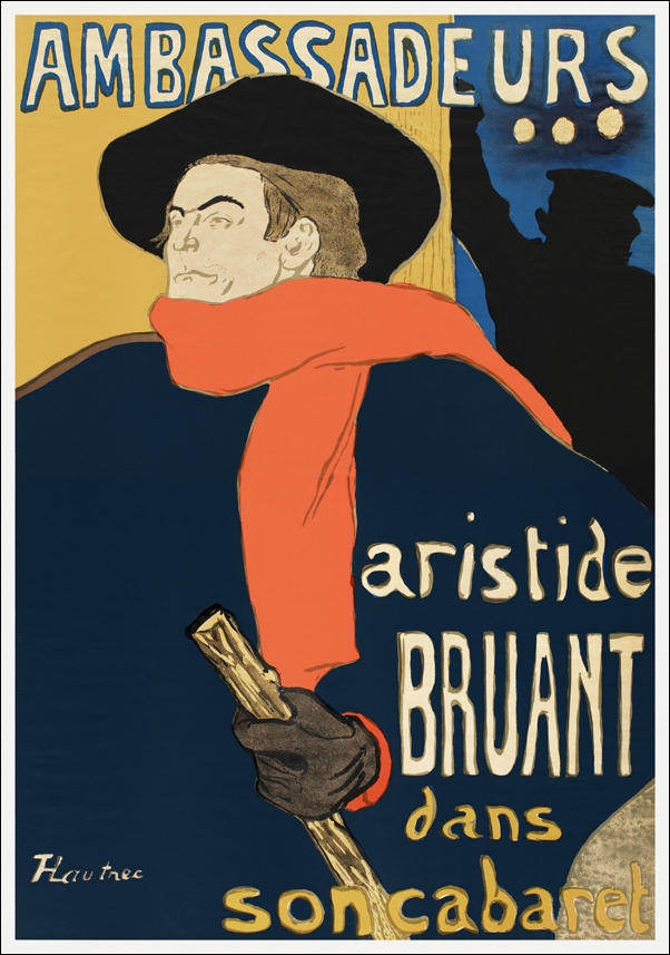 Image of Ambassadeurs: Aristide Bruant dans son cabaret, Henri De Toulouse-Lautrec - plakat Wymiar do wyboru: 30x40 cm