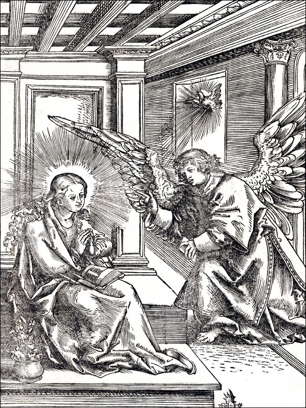 Image of The Annunciation, Lucas Cranach the Elder - plakat Wymiar do wyboru: 30x40 cm