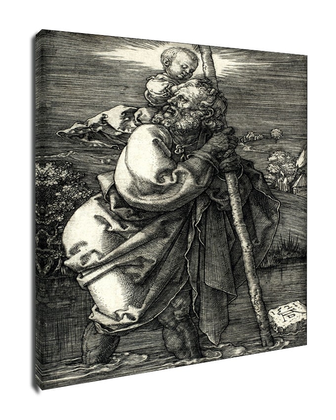 Image of Saint Christopher Facing Left, Albrecht Durer - obraz na płótnie Wymiar do wyboru: 20x30 cm