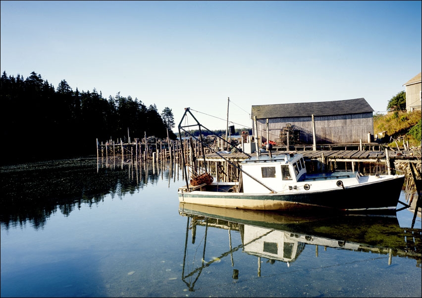 Image of Lone Lobster Boat in Eastport, Maine., Carol Highsmith - plakat Wymiar do wyboru: 100x70 cm