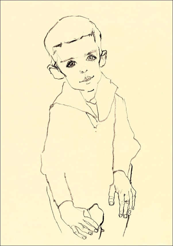 Image of Portrait of Herbert Rainer, Egon Schiele - plakat Wymiar do wyboru: 40x50 cm