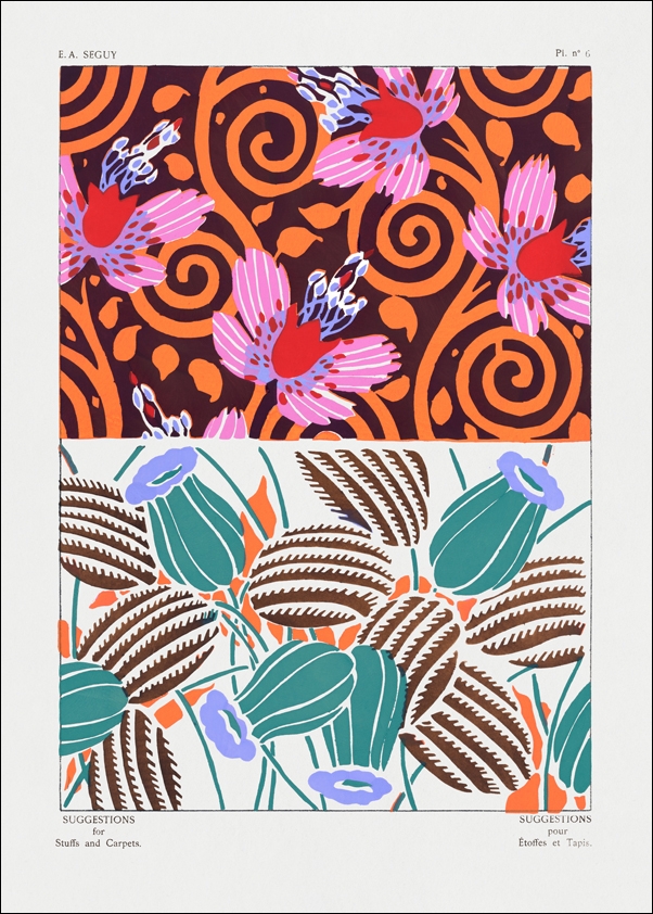 Image of Vintage flower patterns, elegant Art Nouveau, E. A. Séguy - plakat Wymiar do wyboru: 29,7x42 cm