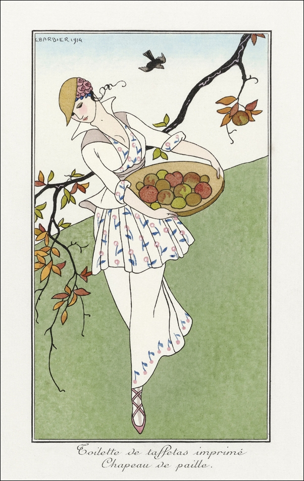 Image of Costumes Parisiens: Toilettes de taffetas, George Barbier - plakat Wymiar do wyboru: 30x40 cm