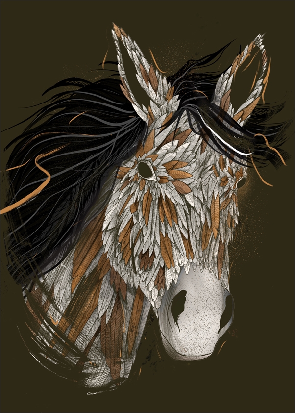 Image of Feathered Horse - plakat Wymiar do wyboru: 60x80 cm