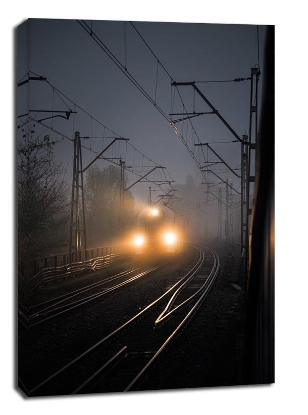 Image of pociąg z mgły - obraz na płótnie wymiar do wyboru: 40x50 cm