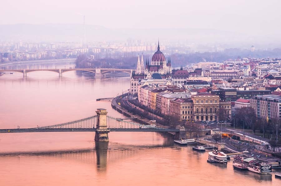 Image of Budapeszt Parlament - plakat premium Wymiar do wyboru: 29,7x21 cm