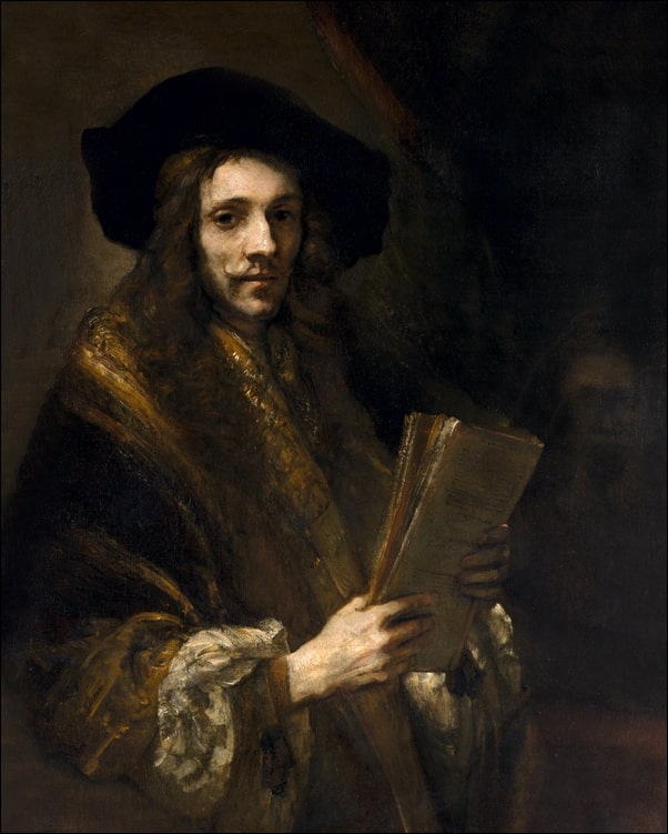 Image of Portrait of a Man (The Auctioneer), Rembrandt - plakat Wymiar do wyboru: 60x80 cm