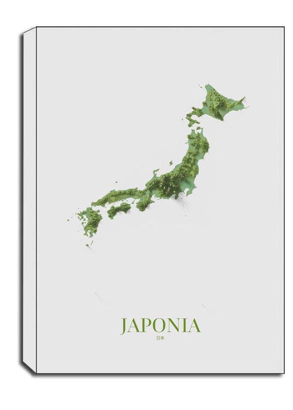 Image of Japonia, mapa - obraz na płótnie Wymiar do wyboru: 90x120 cm