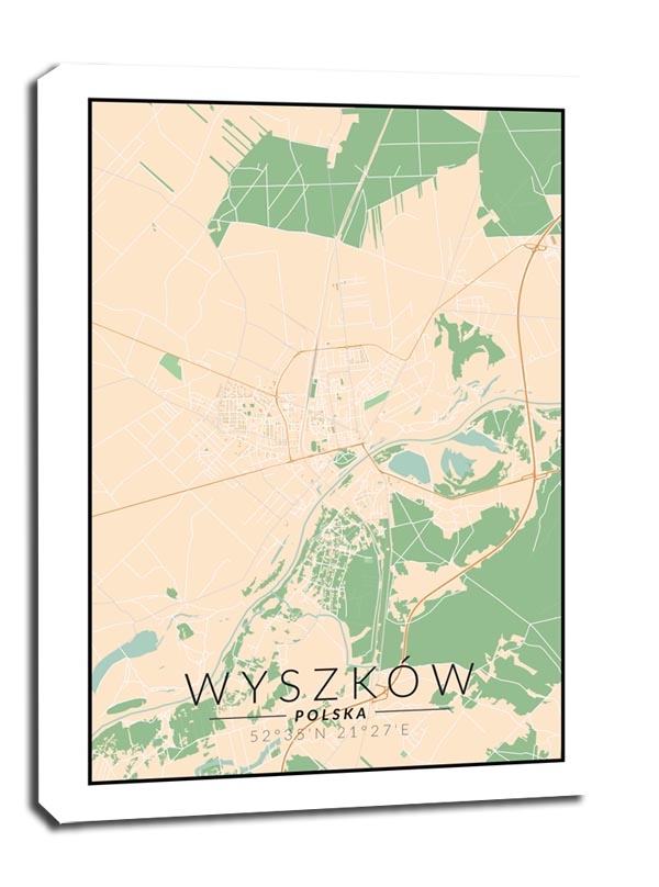 Image of Wyszków mapa kolorowa - obraz na płótnie Wymiar do wyboru: 30x40 cm