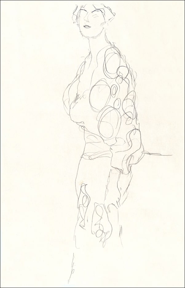Image of Standing Woman, Gustav Klimt - plakat Wymiar do wyboru: 61x91,5 cm