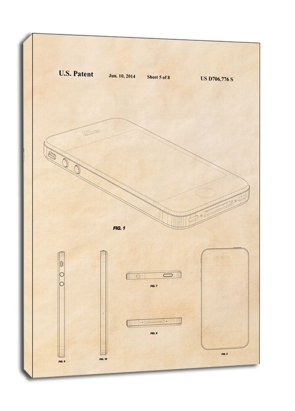 Image of Patent, Iphone 2014 sepia - obraz na płótnie Wymiar do wyboru: 20x30 cm