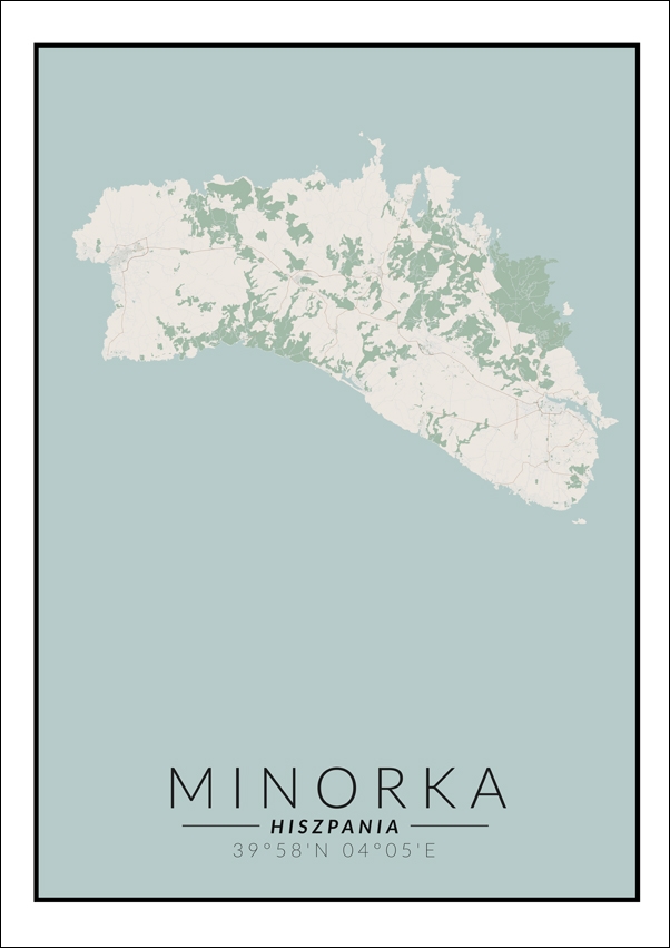 Image of Minorka mapa kolorowa - plakat Wymiar do wyboru: 20x30 cm