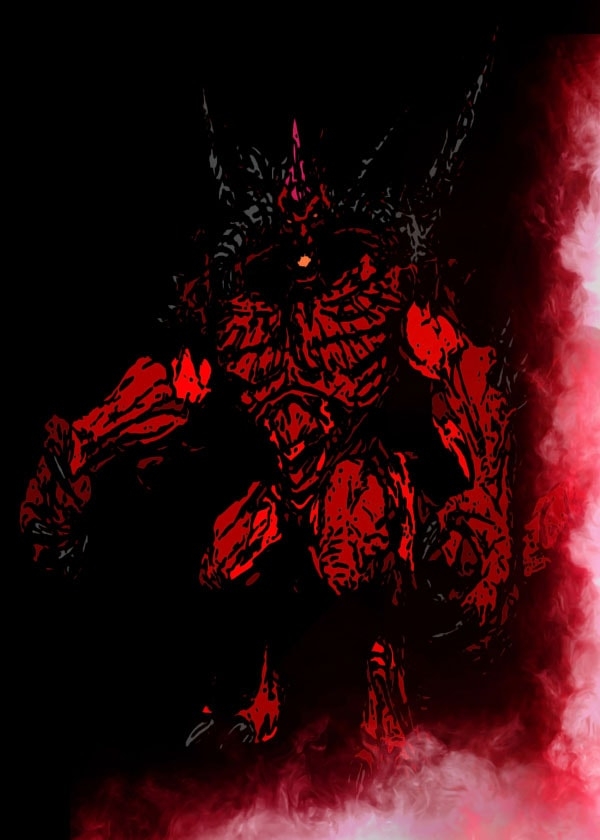 Image of BlizzardVerse Stencils - Diablo, the Lord of Terror, Diablo - plakat Wymiar do wyboru: 40x50 cm