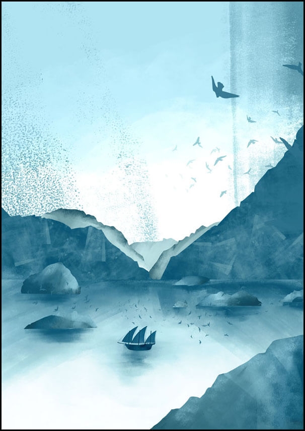 Image of Wzgórza, Statek - plakat Wymiar do wyboru: 50x70 cm