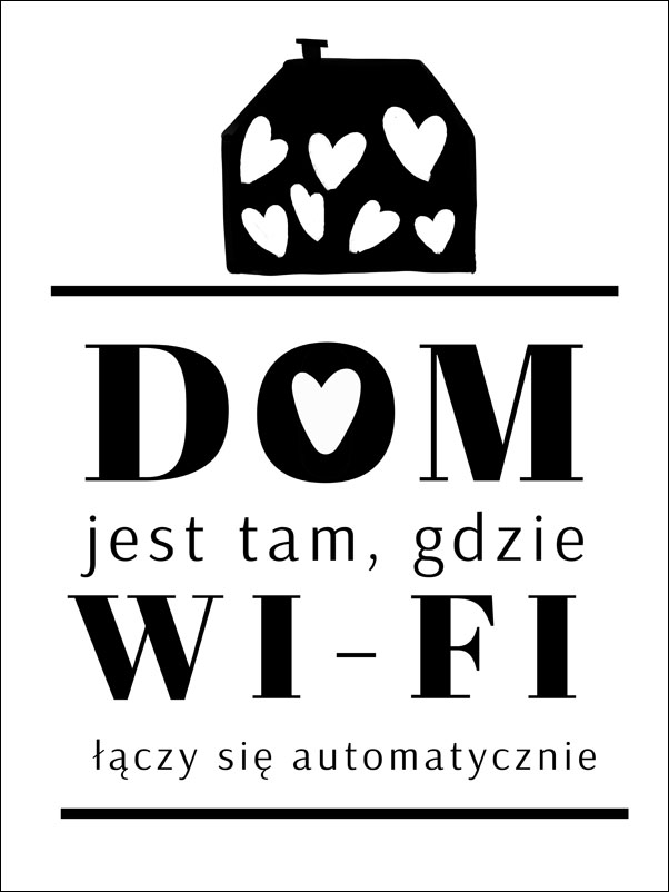Image of wifi serca - plakat Wymiar do wyboru: 20x30 cm