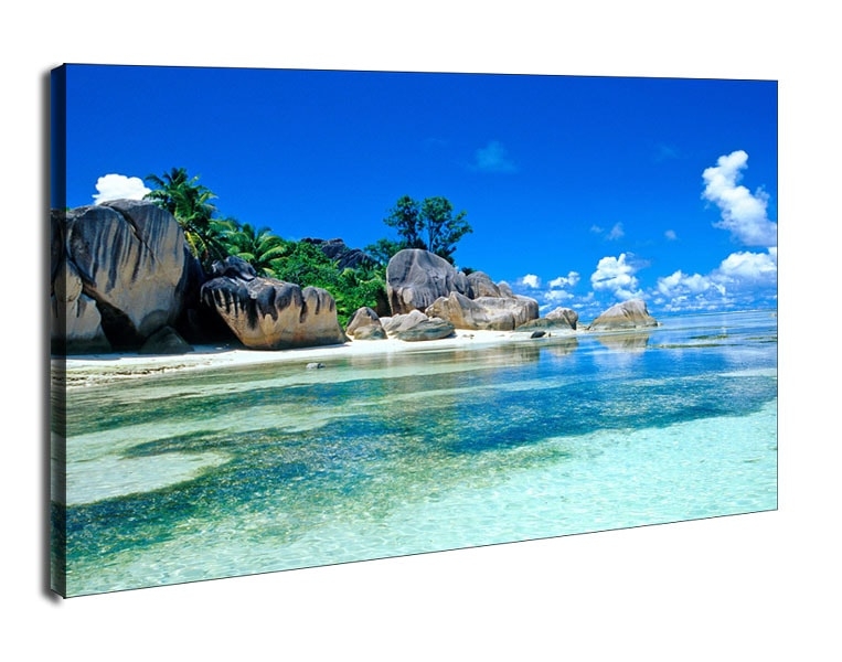 Image of Seszele, plaża - obraz na płótnie Wymiar do wyboru: 40x30 cm