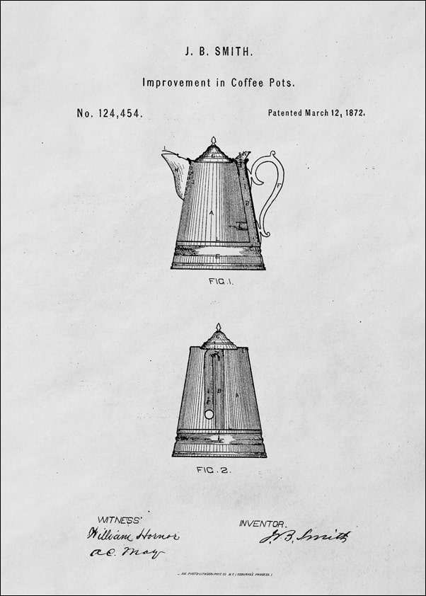 Image of Patent Dzbanek na Kawę Projekt z 1872 - plakat Wymiar do wyboru: 21x29,7 cm