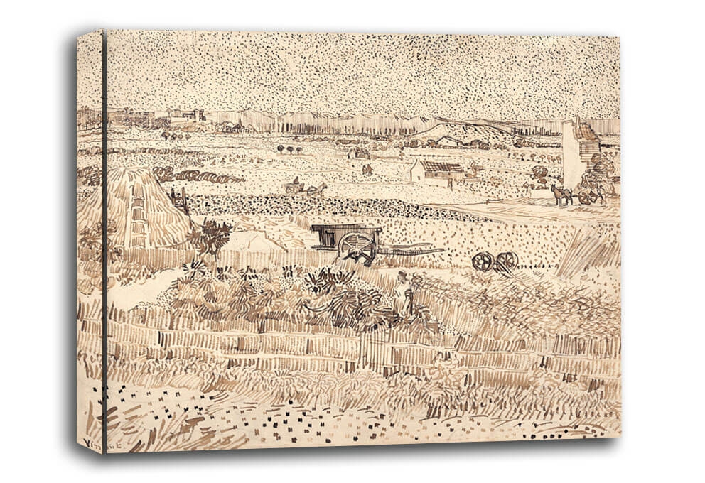 Image of Harvest The Plain of La Crau, Vincent van Gogh - obraz na płótnie Wymiar do wyboru: 40x30 cm