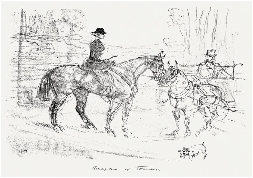 Image of Horsewoman and Cart, Henri De Toulouse-Lautrec - plakat Wymiar do wyboru: 80x60 cm
