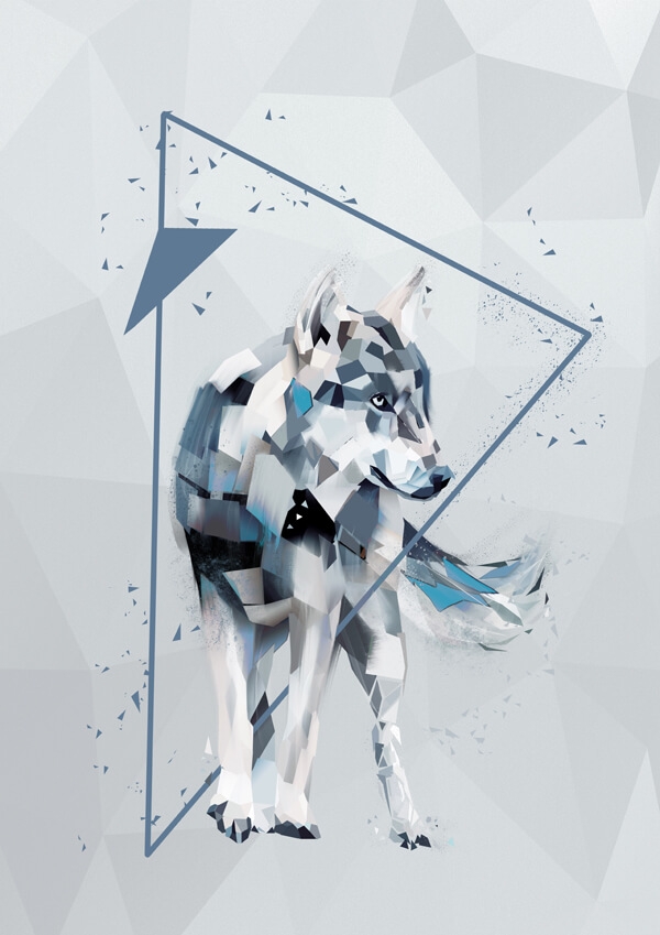 Image of Wilk - plakat Wymiar do wyboru: 30x40 cm