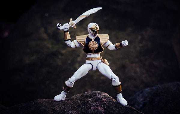 Image of Power Rangers White Ver2 - plakat Wymiar do wyboru: 29,7x21 cm