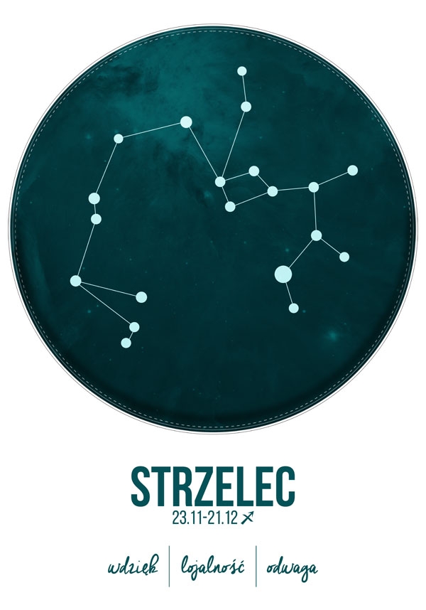 Image of Znak zodiaku, Strzelec - plakat Wymiar do wyboru: 29,7x42 cm