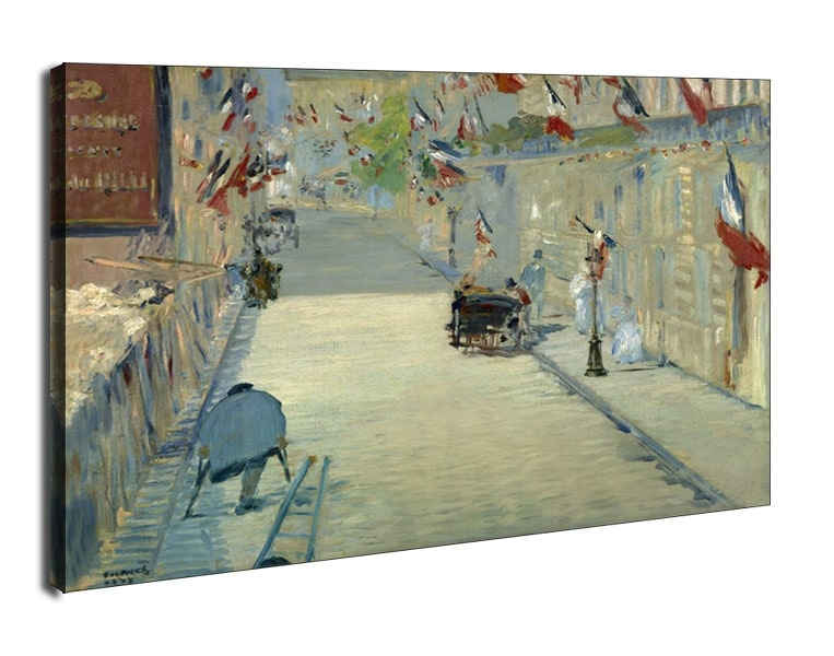 Image of The Rue Mosnier with Flags, Edouard Manet - obraz na płótnie Wymiar do wyboru: 40x30 cm